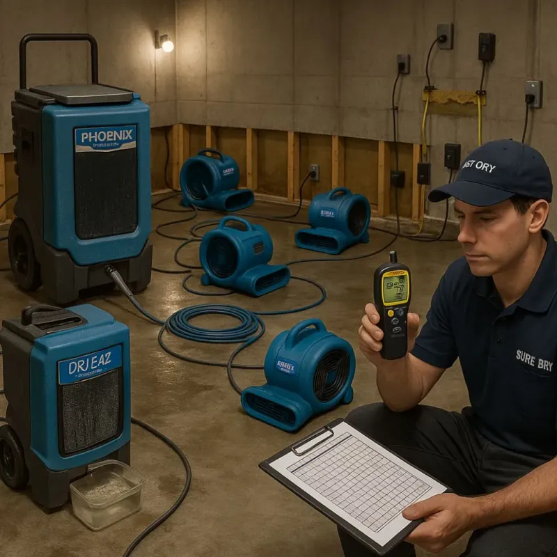 Structural Drying and Dehumidification process in Salem County, NJ